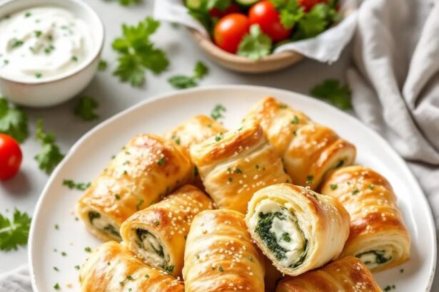 Savory spinach and feta rolls