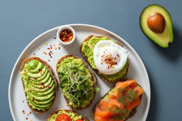 Classic avocado mash topped with red pepper flakes. Avocado toast with sliced cherry tomatoes and microgreens. Avocado toast with a poached egg and everything bagel seasoning. Avocado toast with smoked salmon, dill, and lemon wedges.